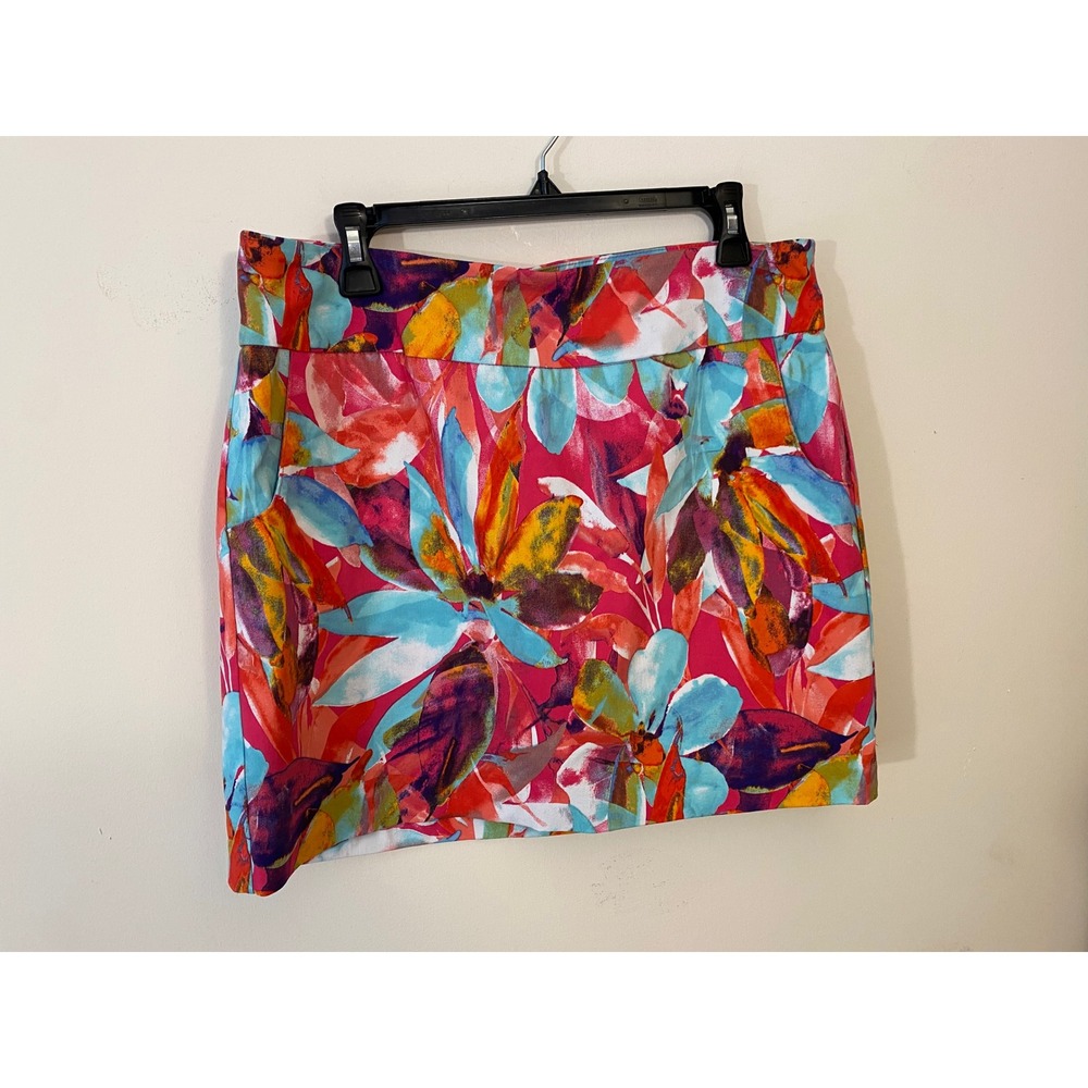 Zac & Rachel Tropical Floral Skort Sz 12 Resort Vacation Coastal Chic - Picture 2 of 8